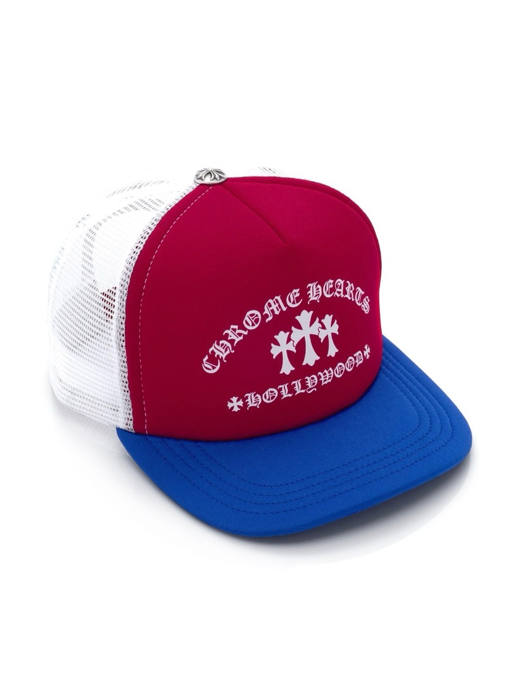 !!AUTHENTIC!! Chrome Hearts Red & Blue Trucker Hat